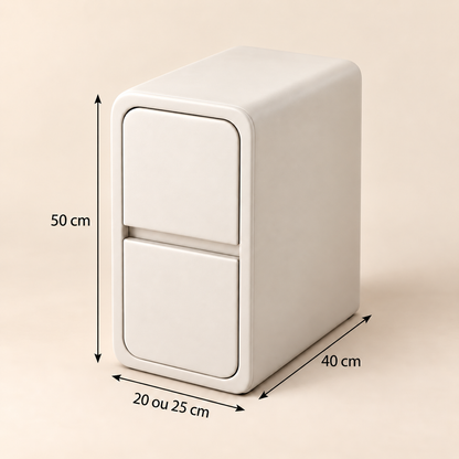 Dimensions du chevet : largeur de 20 ou 25 cm, profondeur de 40 cm et hauteur de 50 cm