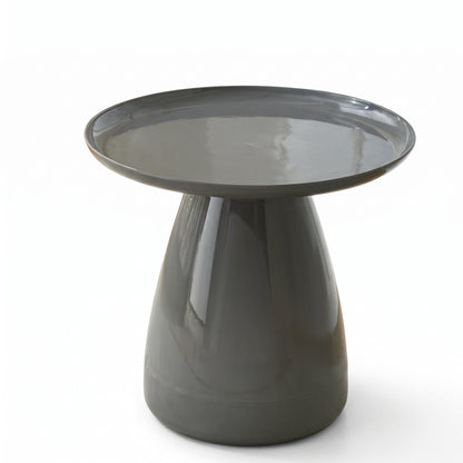 Table d’appoint ronde anthracite au design moderne avec pied sculptural
