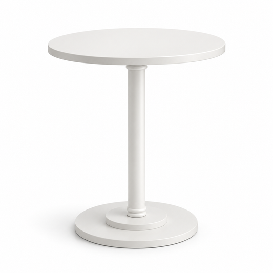 Table d'appoint ronde blanche 43 x 61 cm au design minimaliste