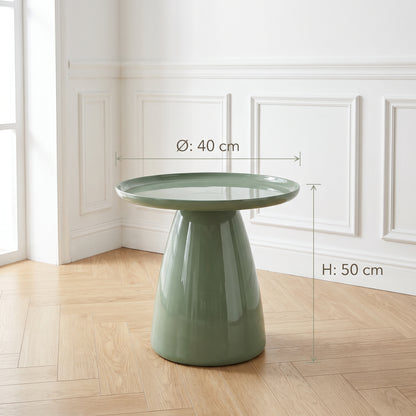 Table d’appoint verte ronde de 50 cm de diamètre et 55 cm de hauteur